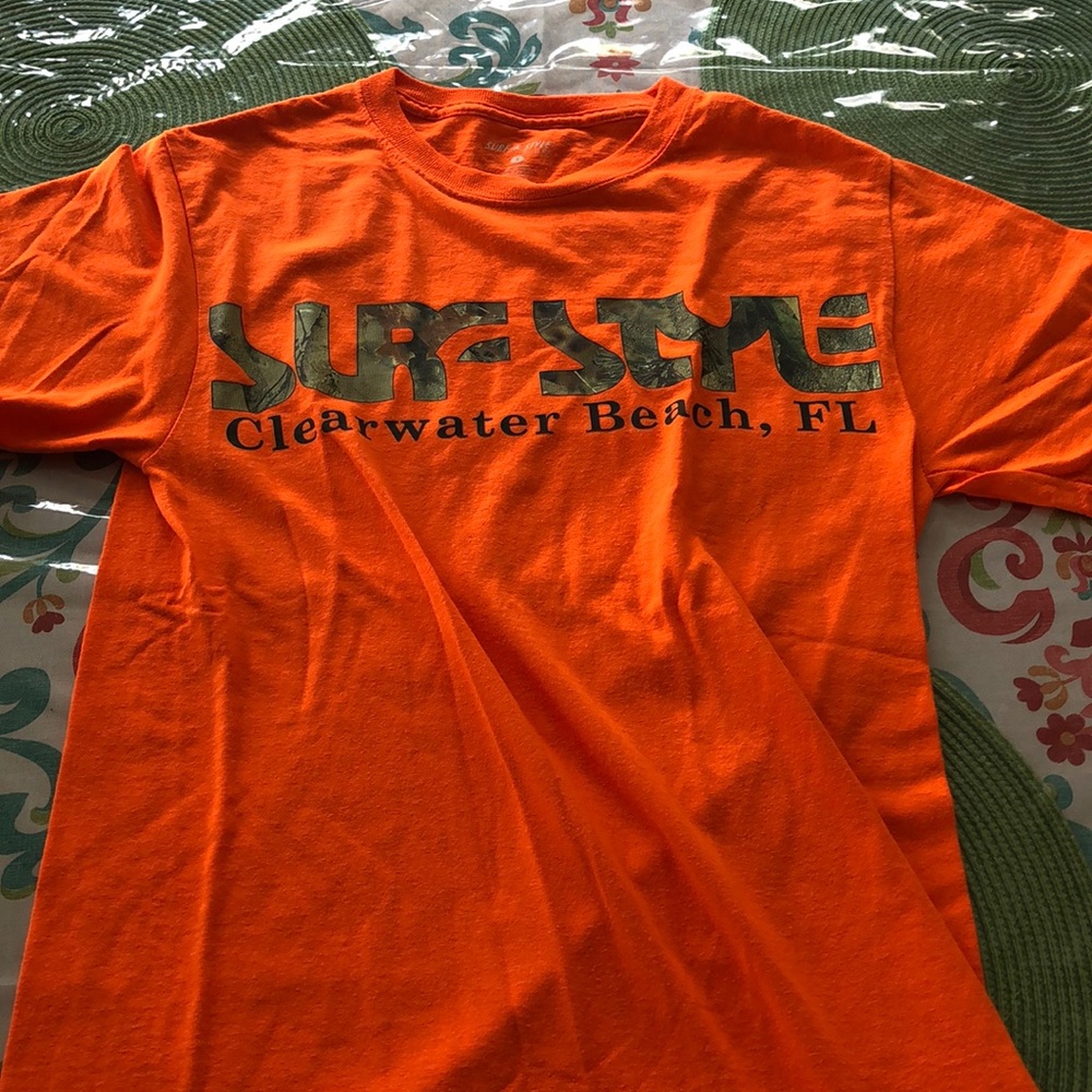 Short sleeved orange tee from Clearwater Beach